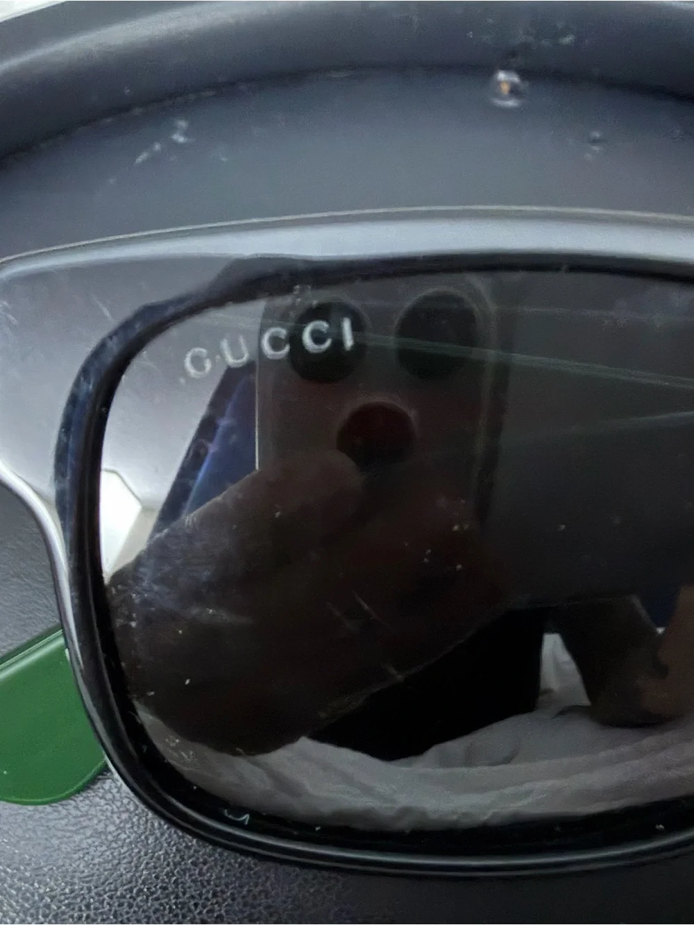Gucci Green and Red Logo-Striped Sunglasses